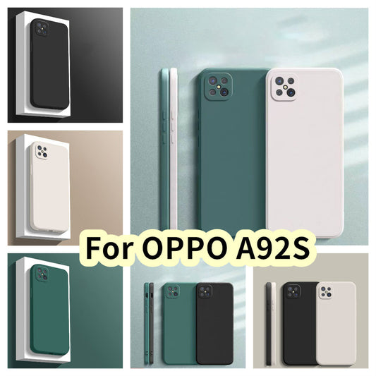 For OPPO A92S Cover Drop and wear resistant Silicone Full Case Classic Simple Solid Color Phone Case Cover