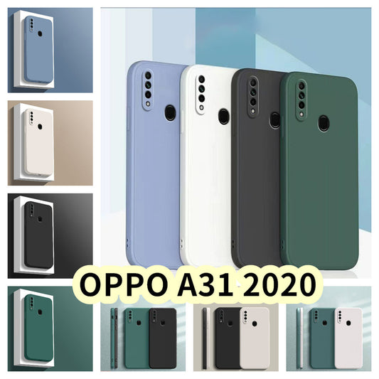For OPPO A31 2020 Cover Drop and wear resistant Silicone Full Case Classic Simple Solid Color Phone Case Cover