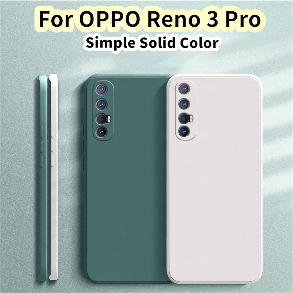 For OPPO Reno 3 Pro Cover Drop and wear resistant Silicone Full Case Classic Simple Solid Color Phone Case Cover
