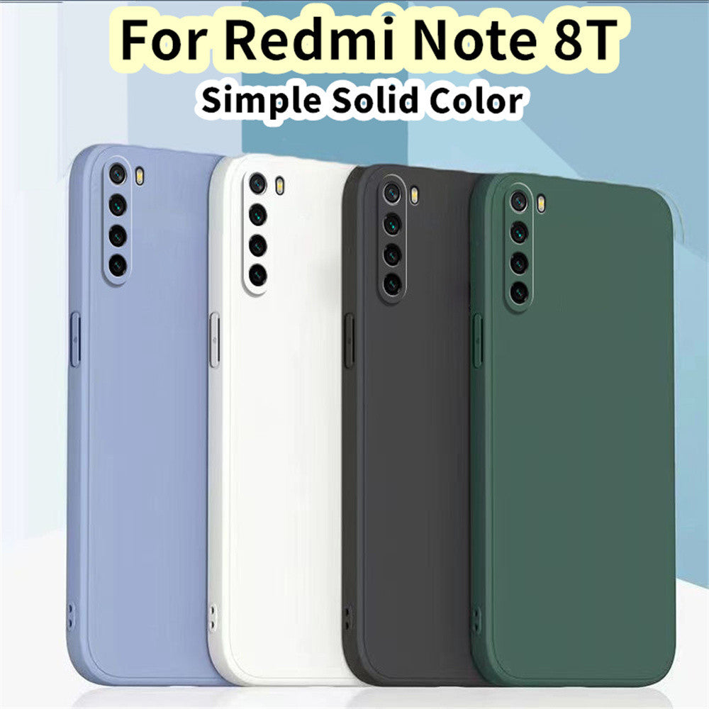 For Redmi Note 8T Cover Drop and wear resistant Silicone Full Case Classic Simple Solid Color Phone Case Cover