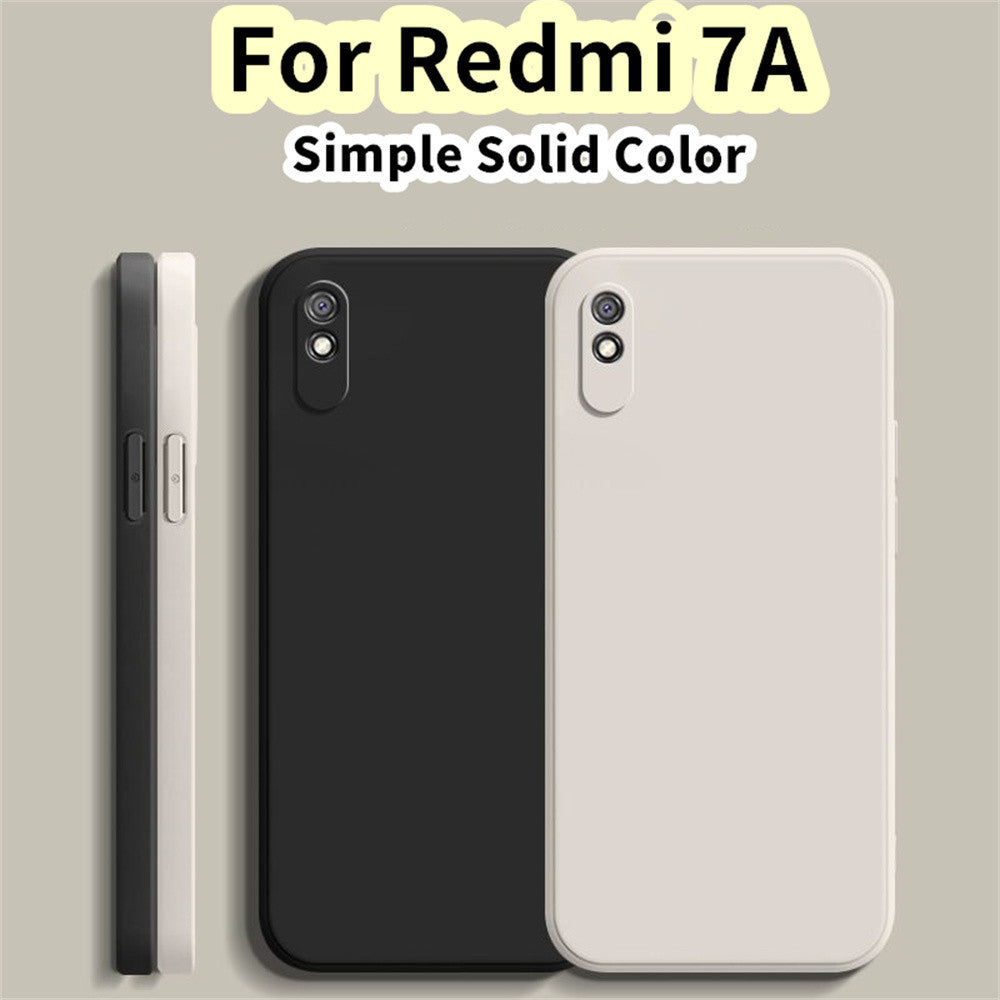 For Redmi 7A Cover Drop and wear resistant Silicone Full Case Classic Simple Solid Color Phone Case Cover