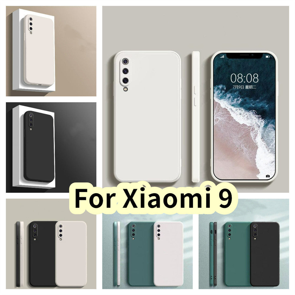 For Xiaomi 9 Cover Drop and wear resistant Silicone Full Case Classic Simple Solid Color Phone Case Cover