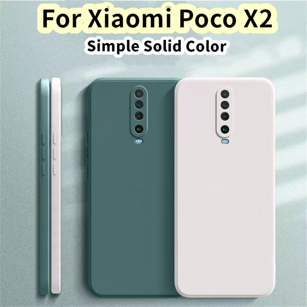 For Xiaomi Poco X2 Cover Drop and wear resistant Silicone Full Case Classic Simple Solid Color Phone Case Cover