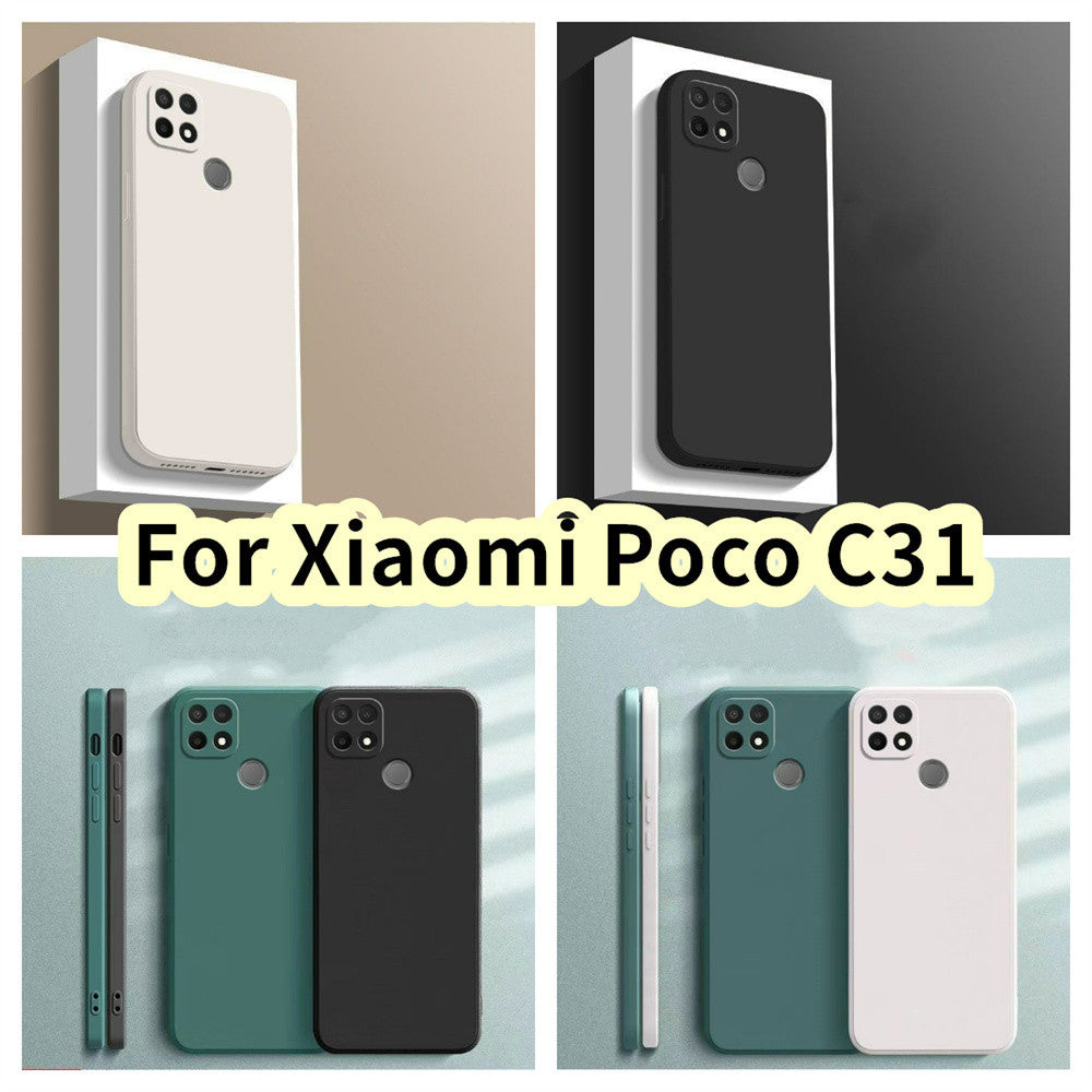 For Xiaomi Poco C31 Cover Drop and wear resistant Silicone Full Case Classic Simple Solid Color Phone Case Cover