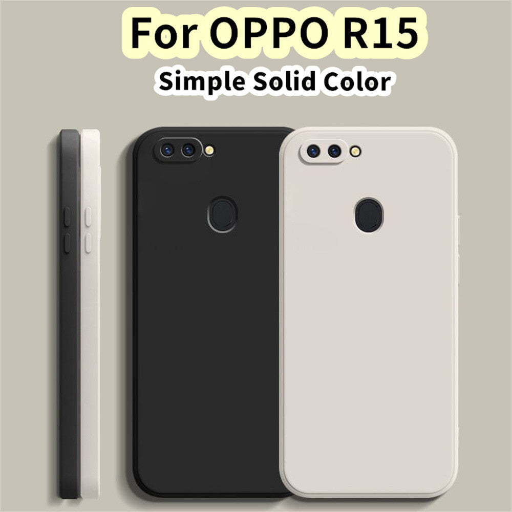 For OPPO R15 Cover Drop and wear resistant Silicone Full Case Classic Simple Solid Color Phone Case Cover