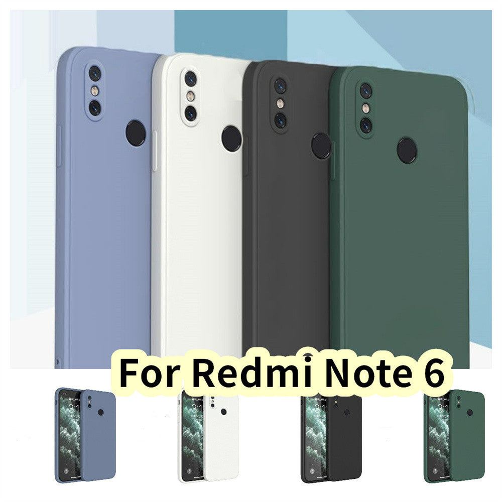 For Redmi Note 6 Cover Drop and wear resistant Silicone Full Case Classic Simple Solid Color Phone Case Cover