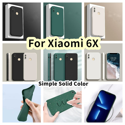 For Xiaomi 6X Cover Drop and wear resistant Silicone Full Case Classic Simple Solid Color Phone Case Cover