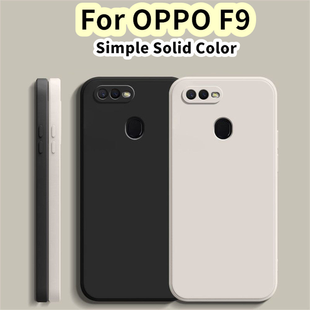 For OPPO F9 Cover Drop and wear resistant Silicone Full Case Classic Simple Solid Color Phone Case Cover