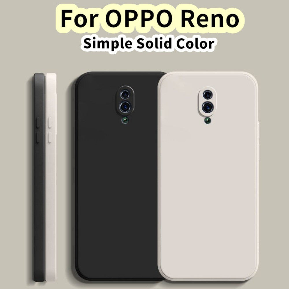 For OPPO Reno Cover Drop and wear resistant Silicone Full Case Classic Simple Solid Color Phone Case Cover