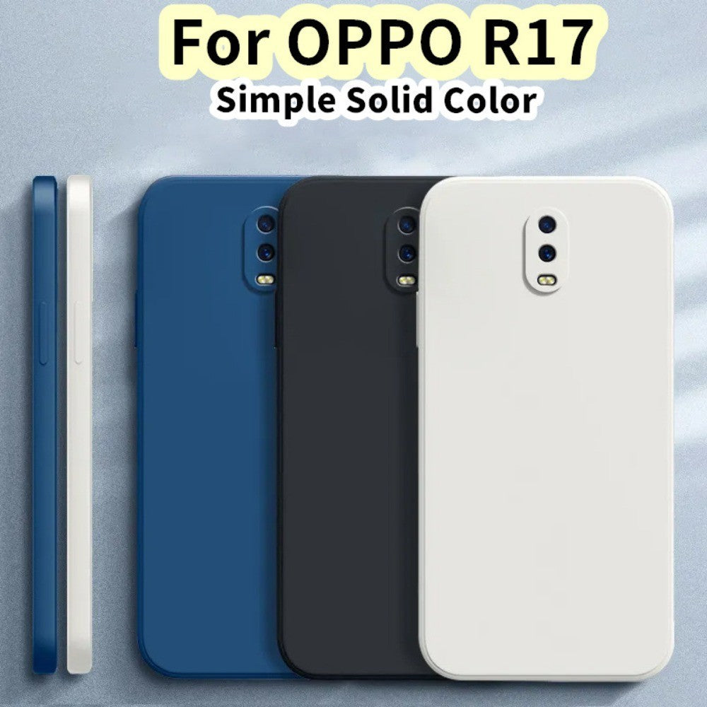 For OPPO R17 Cover Drop and wear resistant Silicone Full Case Classic Simple Solid Color Phone Case Cover