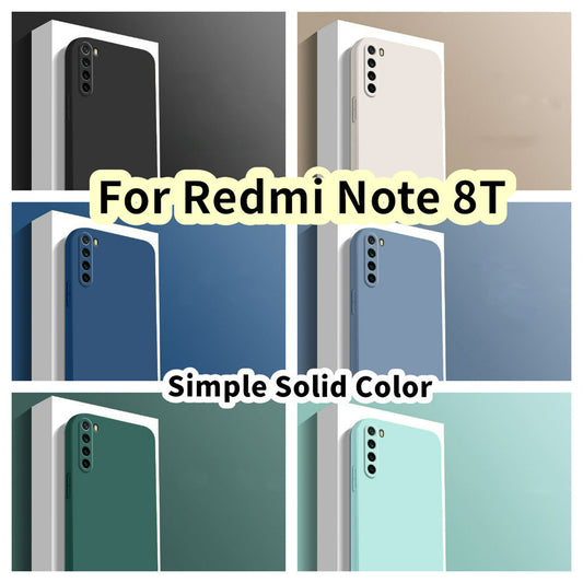 For Redmi Note 8T Cover Drop and wear resistant Silicone Full Case Classic Simple Solid Color Phone Case Cover