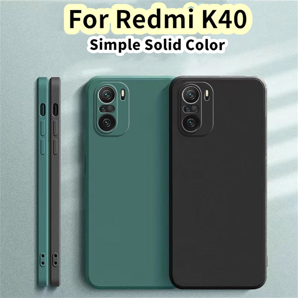 For Redmi K40 Cover Drop and wear resistant Silicone Full Case Classic Simple Solid Color Phone Case Cover
