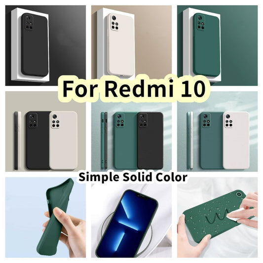 For Redmi 10 Cover Drop and wear resistant Silicone Full Case Classic Simple Solid Color Phone Case Cover