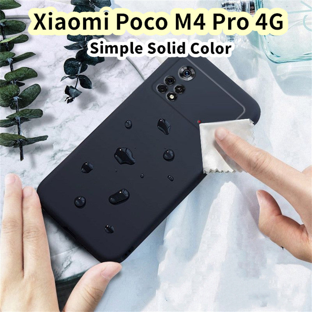 For Xiaomi Poco M4 Pro 4G Cover Drop and wear resistant Silicone Full Case Classic Simple Solid Color Phone Case Cover