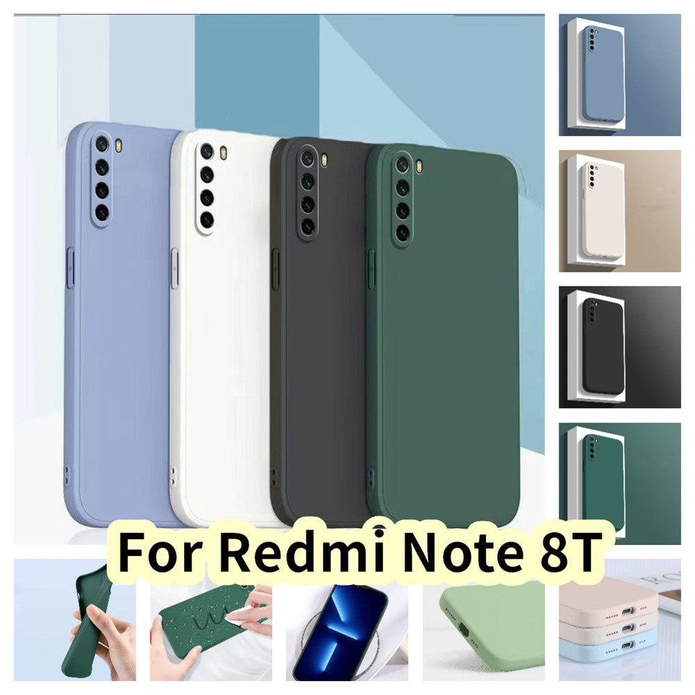 For Redmi Note 8T Cover Drop and wear resistant Silicone Full Case Classic Simple Solid Color Phone Case Cover