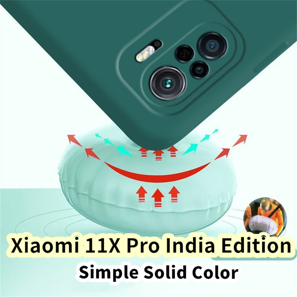 For Xiaomi 11X Pro India Edition Cover Drop and wear resistant Silicone Full Case Classic Simple Solid Color Phone Case Cover