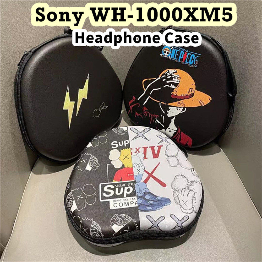 For Sony WH-1000XM5 Headphone Case Cartoon Creative Patterns Headset Earpads Storage Bag Casing Box