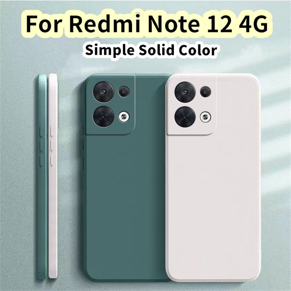 For Redmi Note 12 4G Cover Drop and wear resistant Silicone Full Case Classic Simple Solid Color Phone Case Cover
