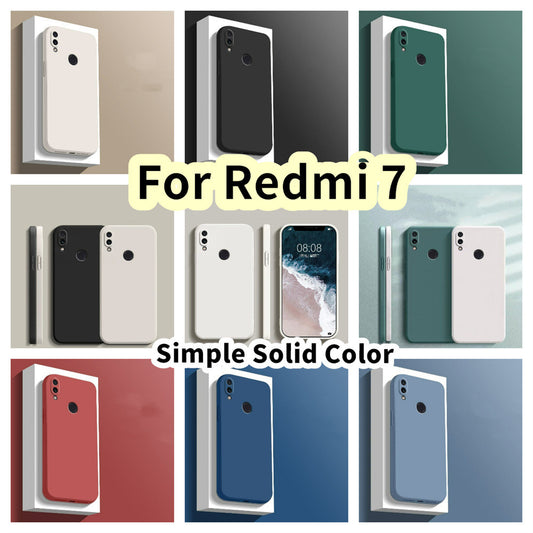 For Redmi 7 Cover Drop and wear resistant Silicone Full Case Classic Simple Solid Color Phone Case Cover