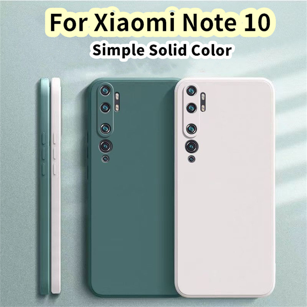 For Xiaomi Note 10 Cover Drop and wear resistant Silicone Full Case Classic Simple Solid Color Phone Case Cover
