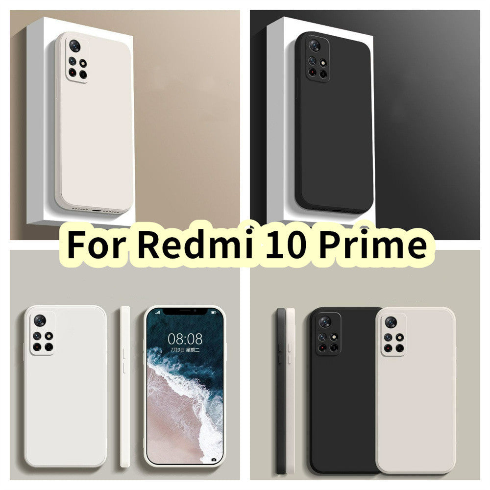 For Redmi 10 Prime Cover Drop and wear resistant Silicone Full Case Classic Simple Solid Color Phone Case Cover