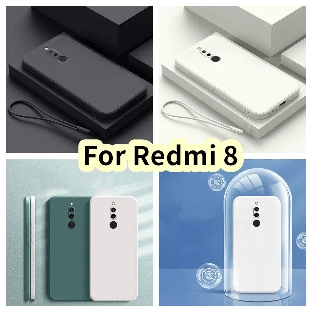 For Redmi 8 Cover Drop and wear resistant Silicone Full Case Classic Simple Solid Color Phone Case Cover