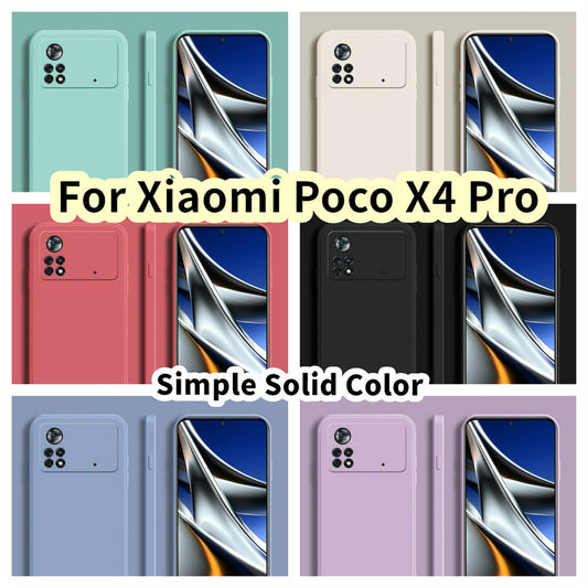 For Xiaomi Poco X4 Pro Cover Drop and wear resistant Silicone Full Case Classic Simple Solid Color Phone Case Cover