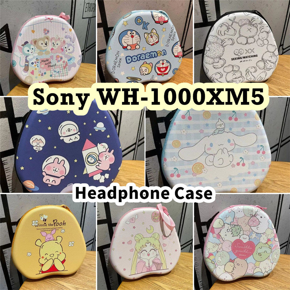 For Sony WH-1000XM5 Headphone Case Cartoon Creative Patterns Headset Earpads Storage Bag Casing Box