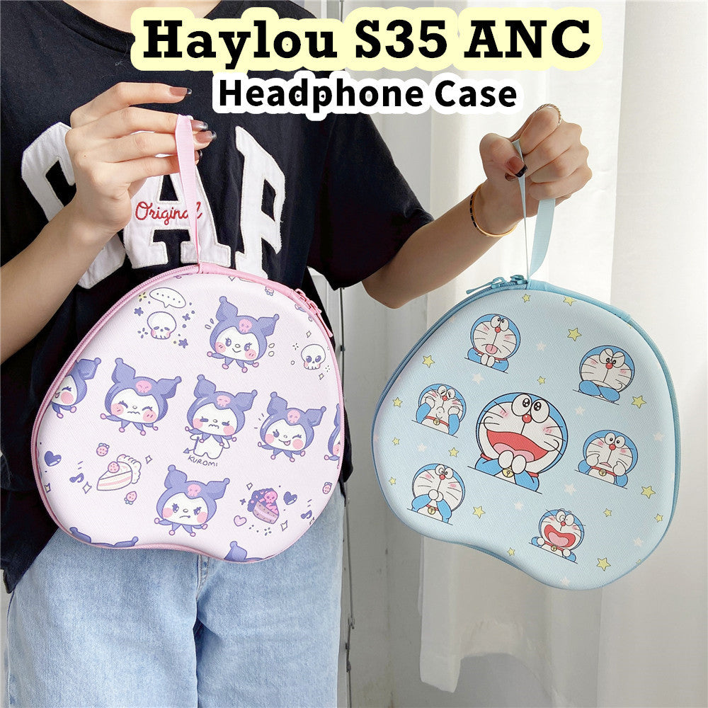 For Haylou S35 ANC Headphone Case Cartoon Creative Patterns Headset Earpads Storage Bag Casing Box