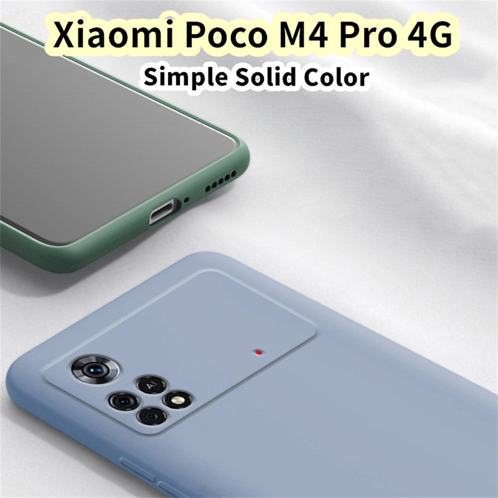 For Xiaomi Poco M4 Pro 4G Cover Drop and wear resistant Silicone Full Case Classic Simple Solid Color Phone Case Cover