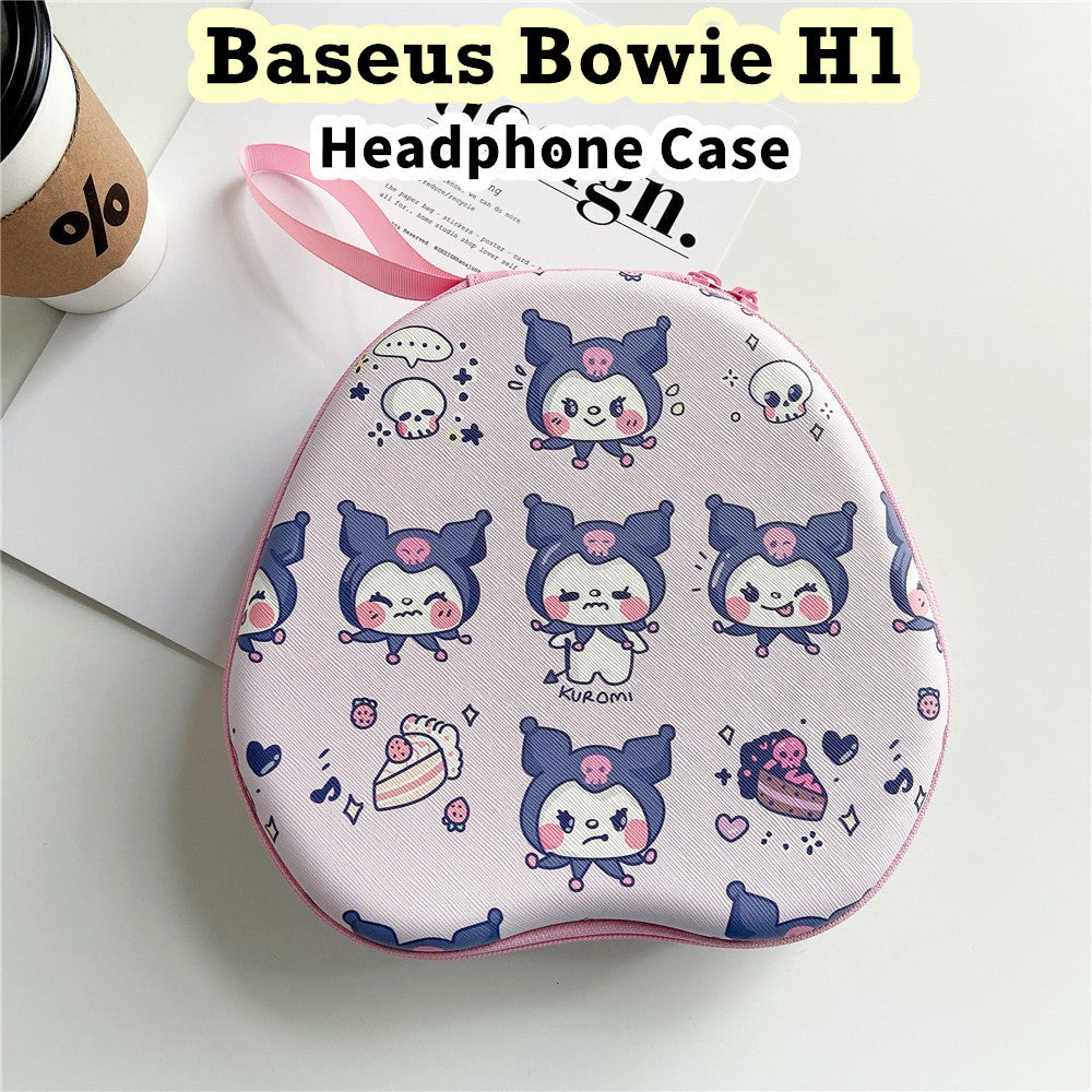 For Baseus Bowie H1 Headphone Case Cartoon Creative Patterns Headset Earpads Storage Bag Casing Box