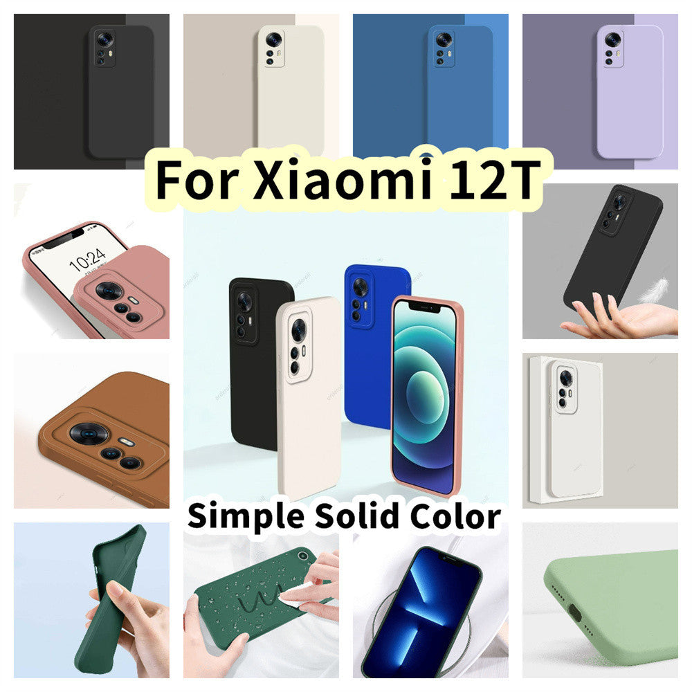 For Xiaomi 12T Cover Drop and wear resistant Silicone Full Case Classic Simple Solid Color Phone Case Cover