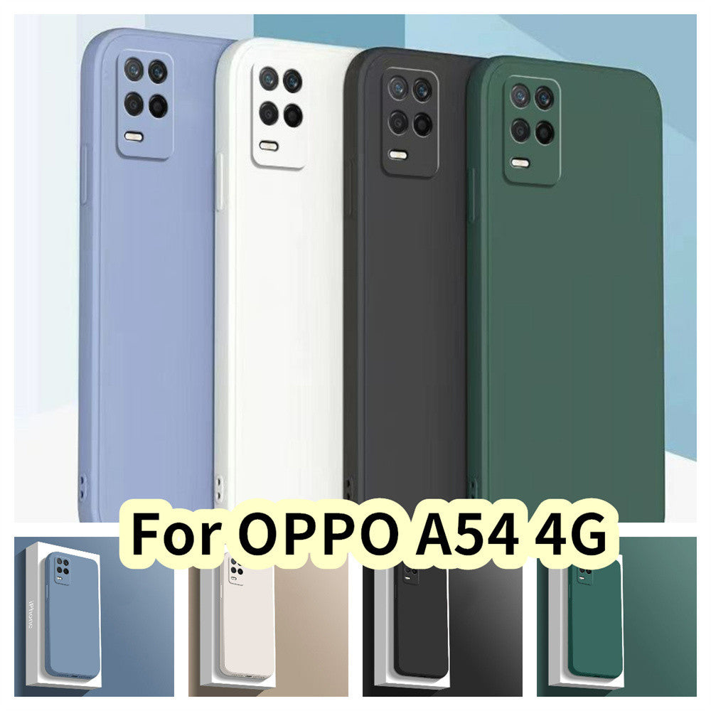 For OPPO A54 4G Cover Drop and wear resistant Silicone Full Case Classic Simple Solid Color Phone Case Cover