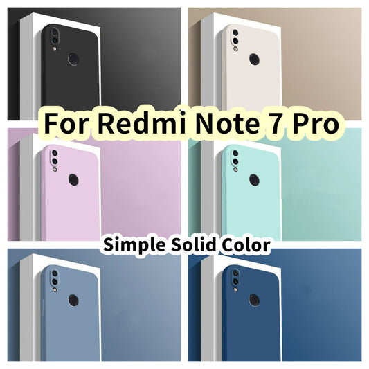 For Redmi Note 7 Pro Cover Drop and wear resistant Silicone Full Case Classic Simple Solid Color Phone Case Cover