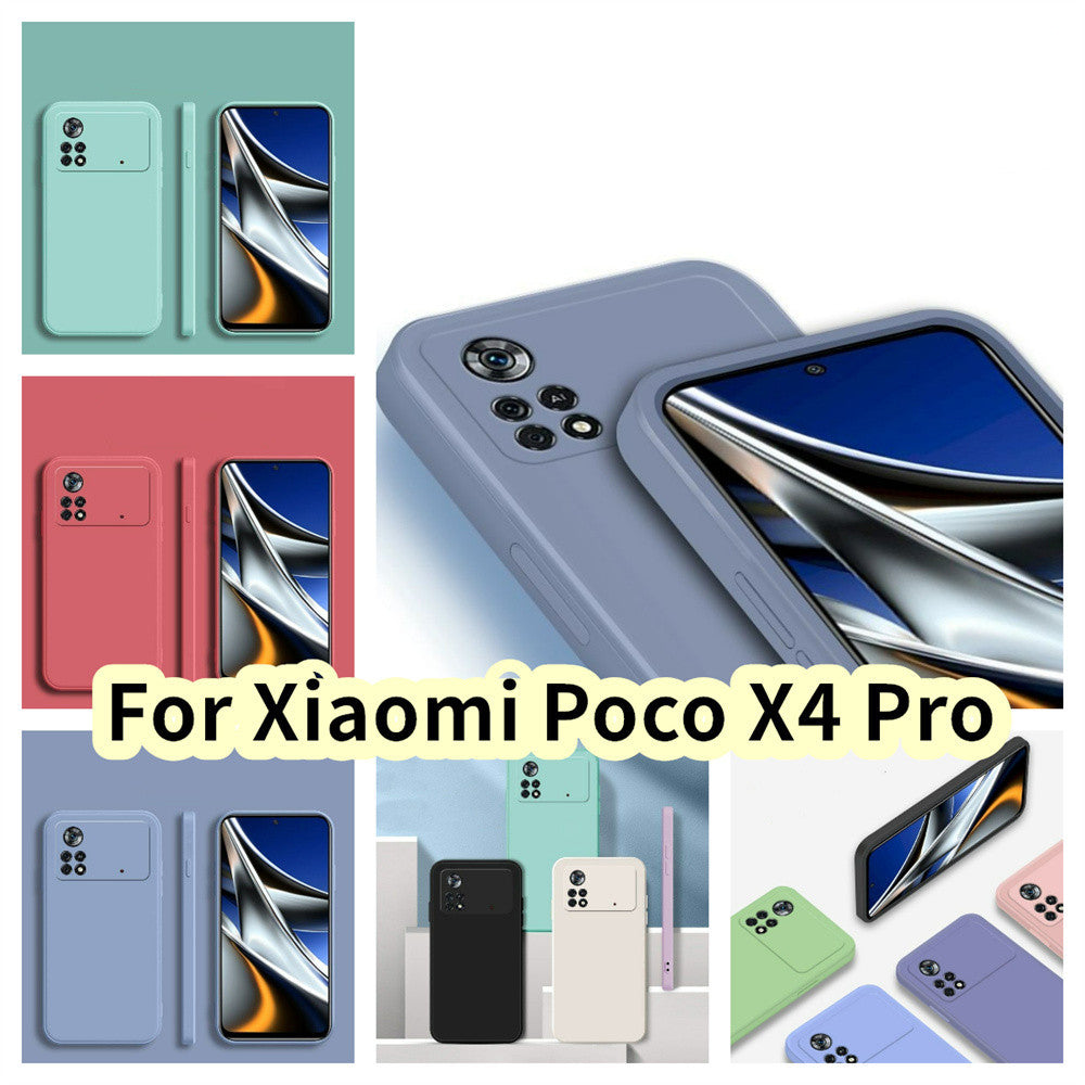 For Xiaomi Poco X4 Pro Cover Drop and wear resistant Silicone Full Case Classic Simple Solid Color Phone Case Cover