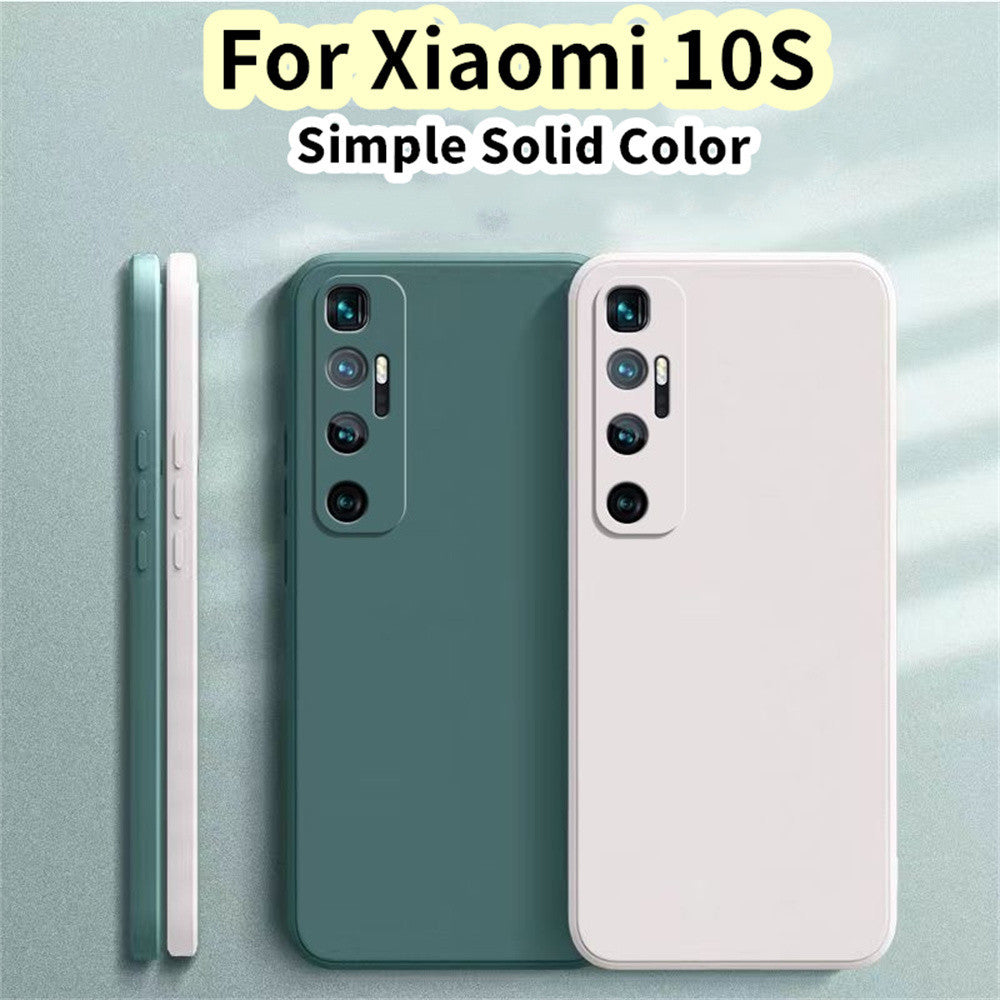 For Xiaomi 10S Cover Drop and wear resistant Silicone Full Case Classic Simple Solid Color Phone Case Cover