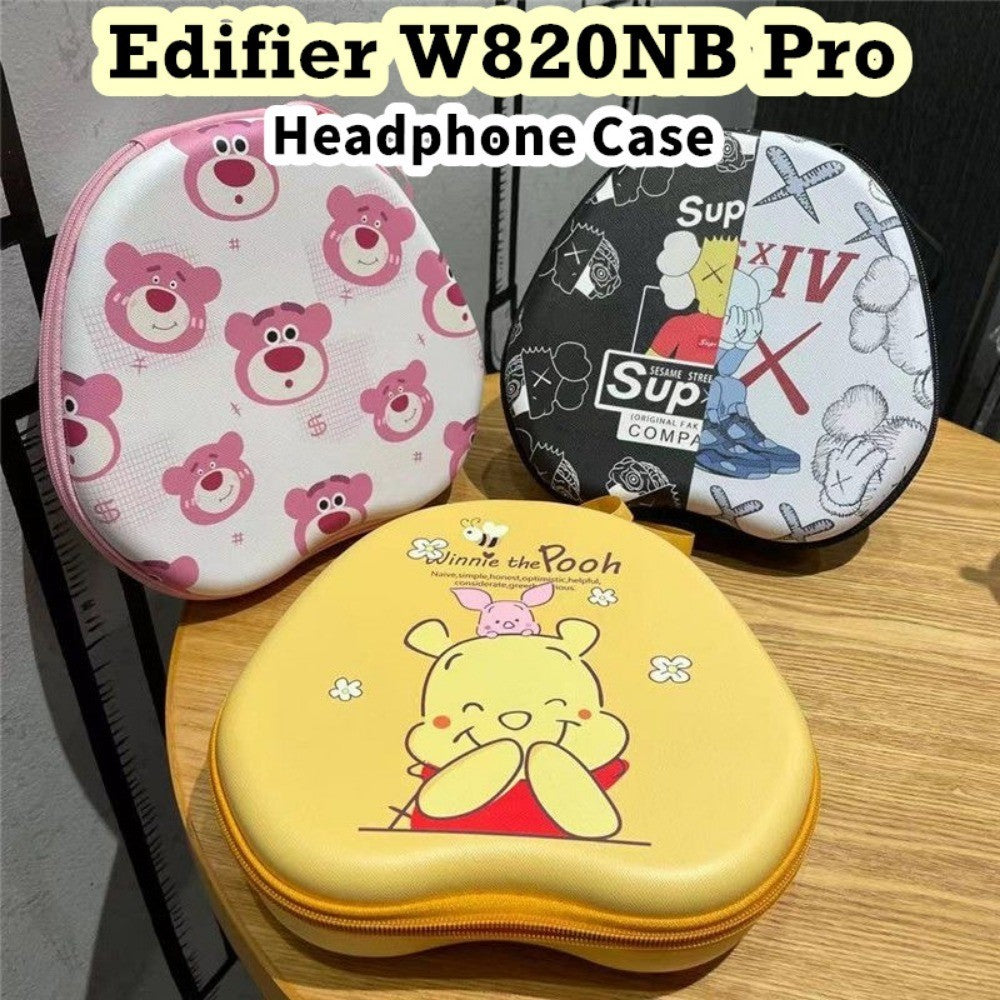 For Edifier W820NB Pro Headphone Case Cartoon Creative Patterns Headset Earpads Storage Bag Casing Box