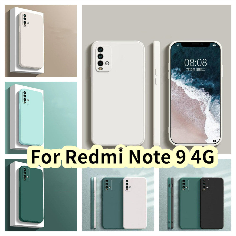 For Redmi Note 9 4G Cover Drop and wear resistant Silicone Full Case Classic Simple Solid Color Phone Case Cover