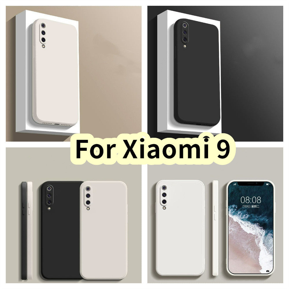 For Xiaomi 9 Cover Drop and wear resistant Silicone Full Case Classic Simple Solid Color Phone Case Cover