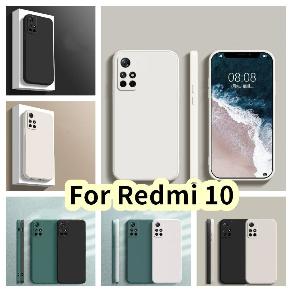 For Redmi 10 Cover Drop and wear resistant Silicone Full Case Classic Simple Solid Color Phone Case Cover