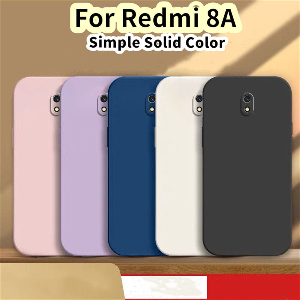 For Redmi 8A Cover Drop and wear resistant Silicone Full Case Classic Simple Solid Color Phone Case Cover