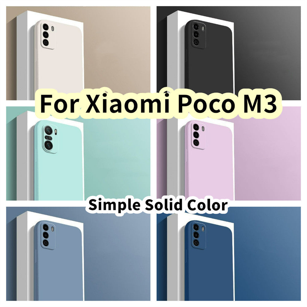 For Xiaomi Poco M3 Cover Drop and wear resistant Silicone Full Case Classic Simple Solid Color Phone Case Cover