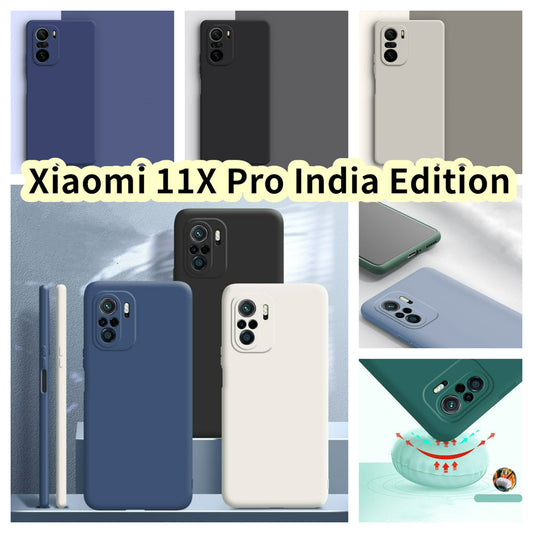 For Xiaomi 11X Pro India Edition Cover Drop and wear resistant Silicone Full Case Classic Simple Solid Color Phone Case Cover