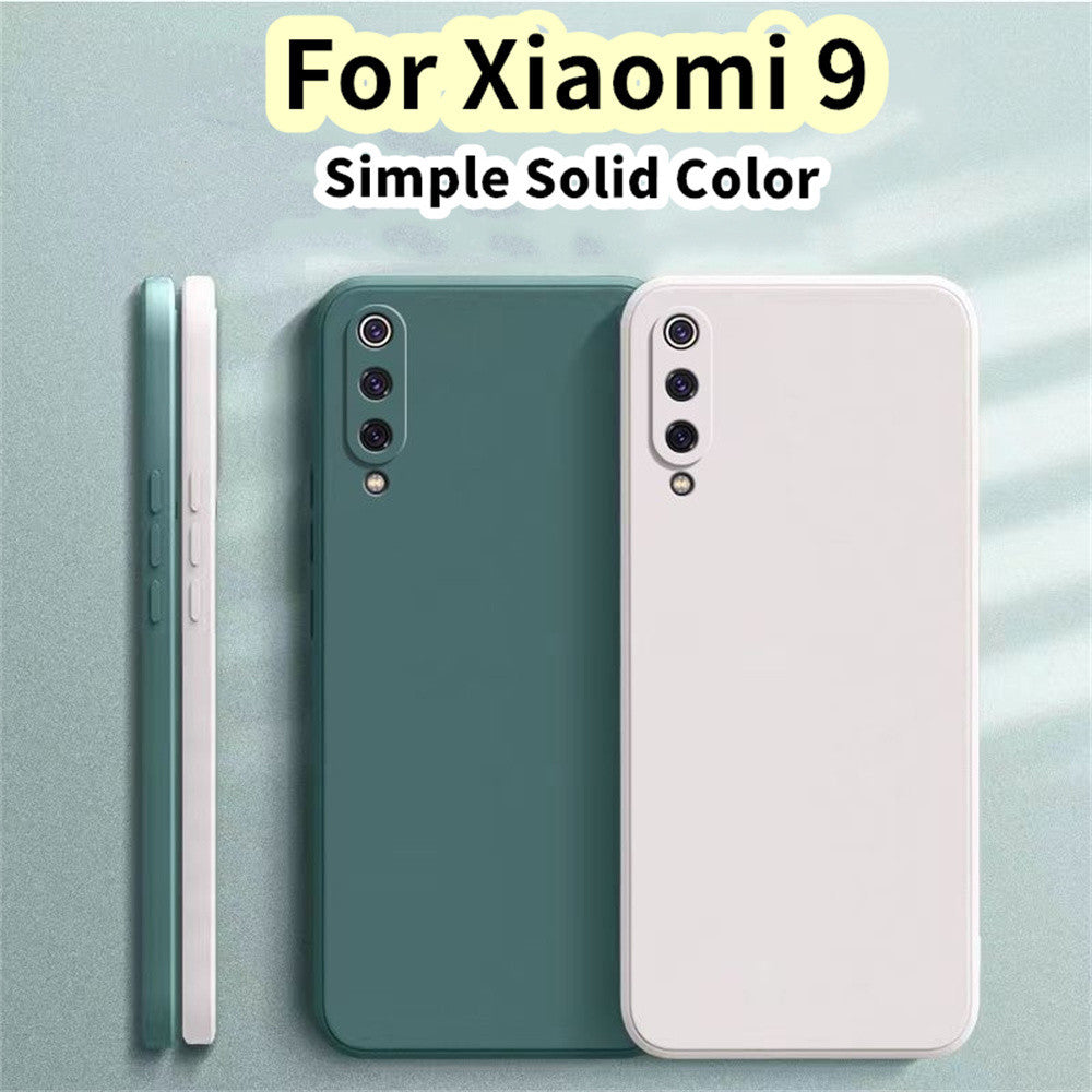 For Xiaomi 9 Cover Drop and wear resistant Silicone Full Case Classic Simple Solid Color Phone Case Cover