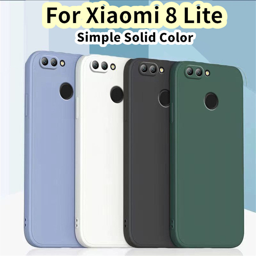 For Xiaomi 8 Lite Cover Drop and wear resistant Silicone Full Case Classic Simple Solid Color Phone Case Cover