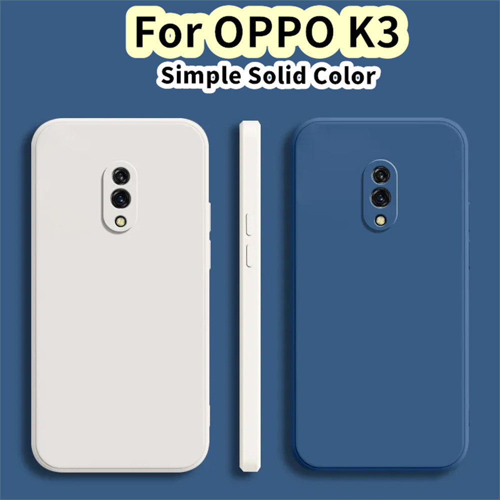 For OPPO K3 Cover Drop and wear resistant Silicone Full Case Classic Simple Solid Color Phone Case Cover