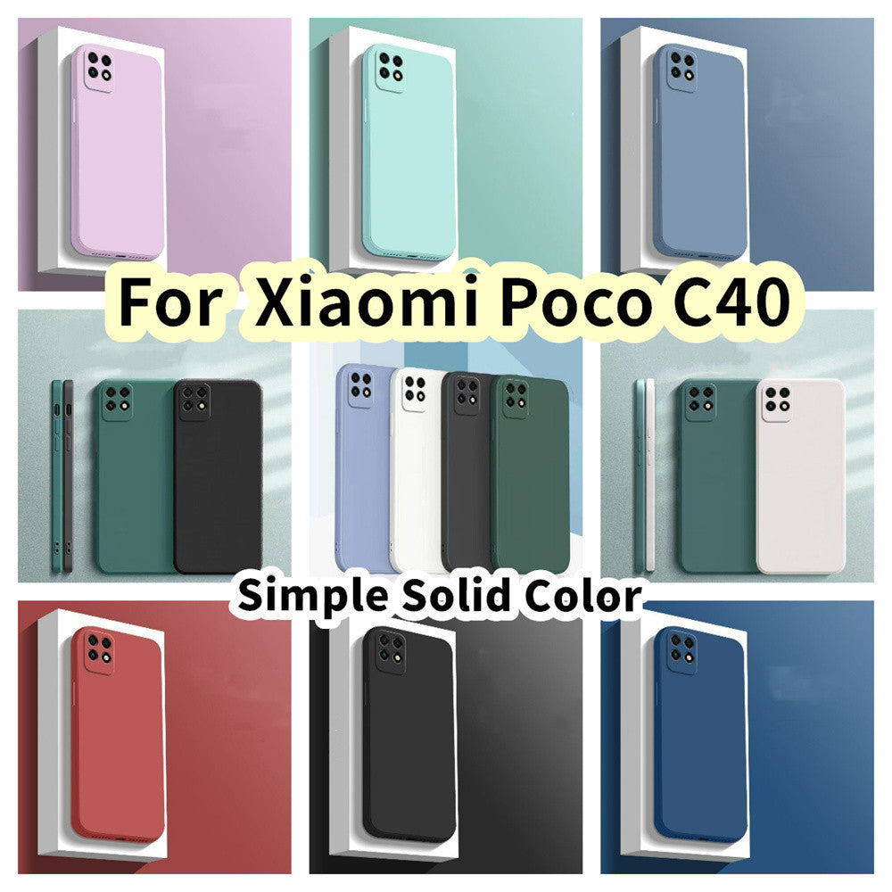 For Xiaomi Poco C40 Cover Drop and wear resistant Silicone Full Case Classic Simple Solid Color Phone Case Cover