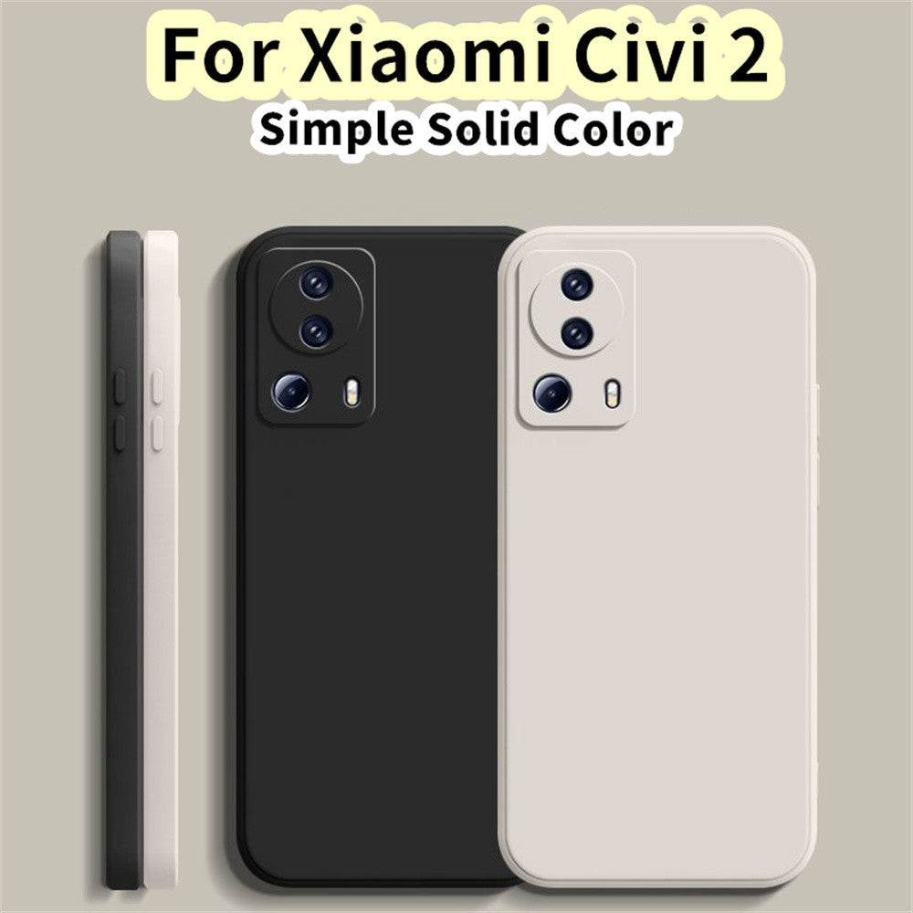 For Xiaomi Civi 2 Cover Drop and wear resistant Silicone Full Case Classic Simple Solid Color Phone Case Cover