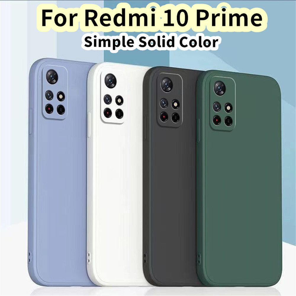 For Redmi 10 Prime Cover Drop and wear resistant Silicone Full Case Classic Simple Solid Color Phone Case Cover