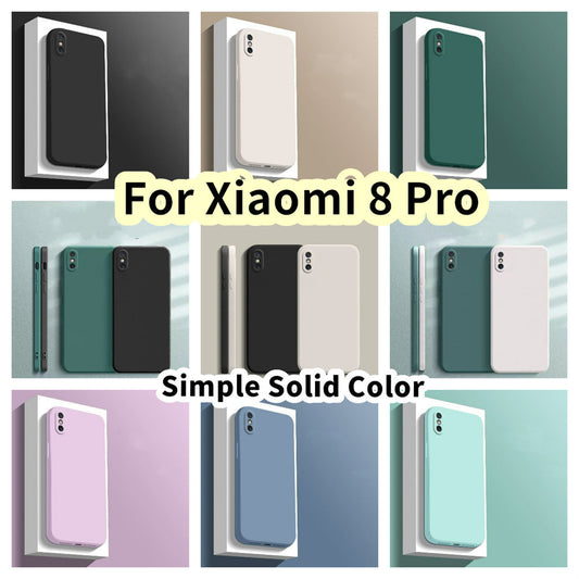 For Xiaomi 8 Pro Cover Drop and wear resistant Silicone Full Case Classic Simple Solid Color Phone Case Cover